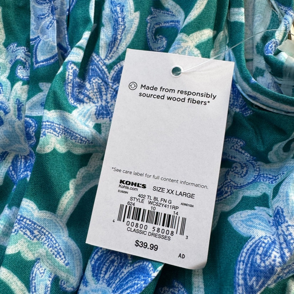 Croft & Barroe Floral Blue and Green maxi dress - Picture 4 of 7